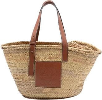 Loewe Pre-owned Raffia Tote - Dames - Vintage Shopper - Beige - ONE Size - Leer - Vintage