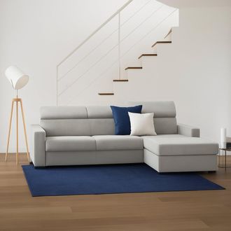 Dmora Talamo Italia Sof&aacute; Fijo Marica, Sof&aacute; De Esquina, 100% Made In Italy, Sof&aacute; De Sal&oacute;n Con Chaise Longue, En Tela Acolchada - Pen&iacute;nsula Contenedor Derecho