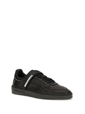 Dsquared2 Leather Strap Sneaker - Black