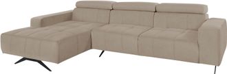 Domo Collection Ecksofa »Trento L-Form, mit Kufenfuss oder Einzelfuss« wahlweise mit Kopfteilverstellung, Recamiere links/rechts bestellbar