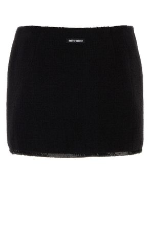 Miu Miu Womens Gonna Nero Pa Wo-Poliestere Gonne Skirt