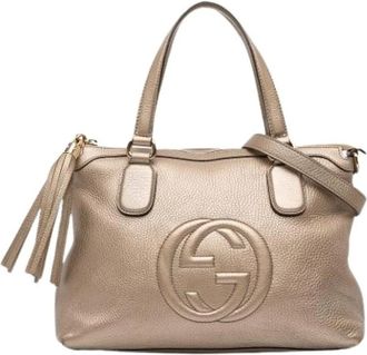 Gucci Pre-owned Handbags, female, Beige, Size: ONE SIZE Pre-owned Soho Working Satchel