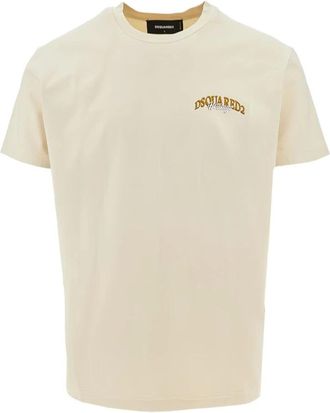 Dsquared2 Tops, Heren, Beige, M, Stijlvolle Overhemden Collectie