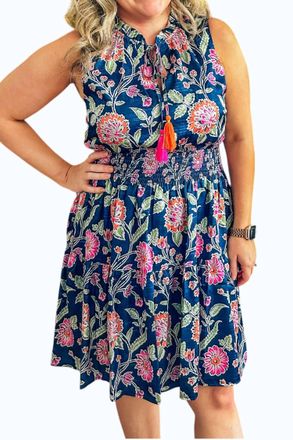 THML Clothing Forget Me Not Dress In Blue Multi