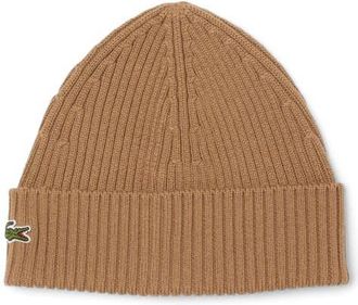 Lacoste Wool Cuff Beanie in Dpc Date Brown at Nordstrom