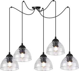 OEM L&aacute;mpara Colgante Ara&ntilde;a Venecia 5pln, Pantallas Transparentes E27