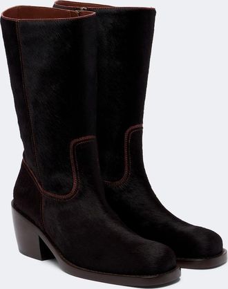 Dries Van Noten Calf hair mid-calf boots