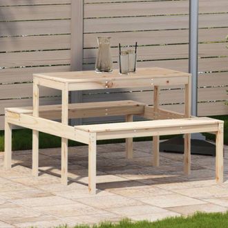 vidaXL Mesa De Picnic Madera Maciza De Pino 110x134x75 Cm Vidaxl