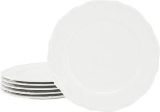 Elama Henryi 6 Piece 8.75 Inch Porcelain Salad Plate Set in White at Nordstrom