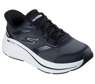 Skechers Womens Max Cushioning Elite 2.0 Leigh Sneaker, Black Textile/White Trim, 6.5 UK