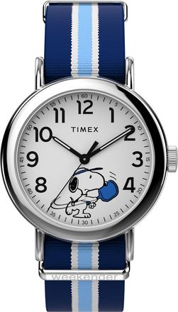 Timex Peanuts Weekender Pickleball Unisexs Blue Watch TW2Y50600 Fabric - One Size