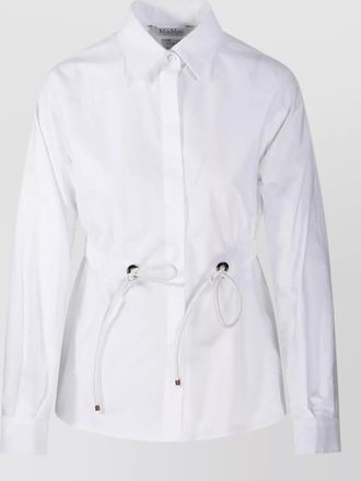 Max Mara collared top long sleeves drawstring waist cuffs