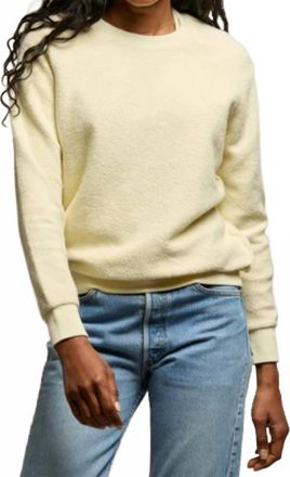 perfectwhitetee Ziggy Shrunken Crewneck Sweater In Custard