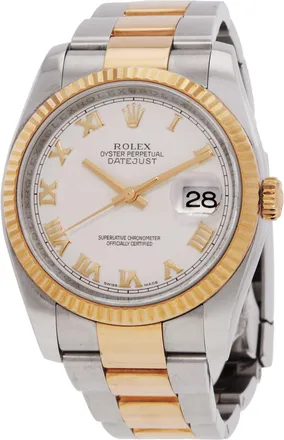 Rolex Pre-owned Rolex Oyster Perpetual Automatic Chronometer White Dial Mens Watch 116233-WR