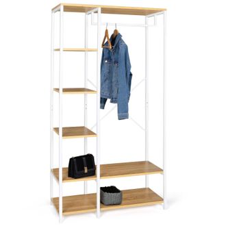 IDMarket Armadio Con Ripiani L. 90 Cm Detroit Design Industriale Legno E Metallo Bianco