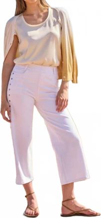 Lyss&eacute; Willa Scallop Studded Crop Denim Jeans In White
