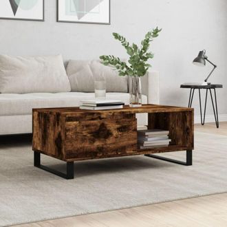 vidaXL Tavolino da Salotto Rovere Fumo 90x50x36,5 cm Legno Multistrato - Vidaxl