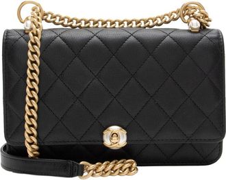 Chanel Black Lambskin Twist Your Buttons Wallet On Chain (Authentic Pre-Loved)