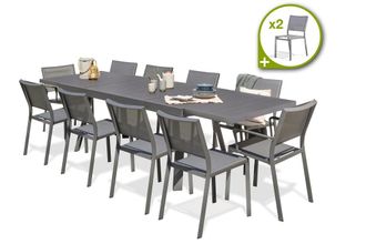 DCB Garden Conjunto de comedor de jard&iacute;n 12 plazas de aluminio