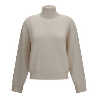 Brunello Cucinelli Maglione Girocollo in Cashmere - - Knitwear - Donna - Beige - M