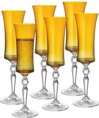 Barski Set Of 6 Champagne Flutes