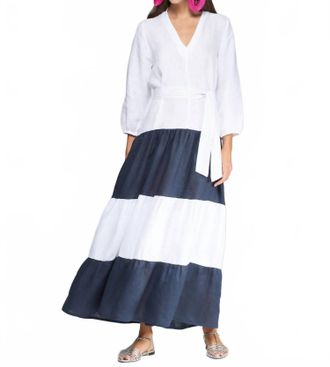 Vilagallo Flora Midi Dress In Lino Blanco