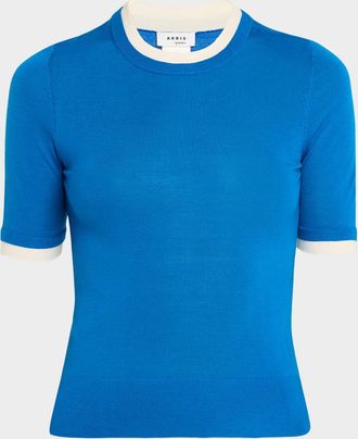 Akris Layered Short-Sleeve Knit Sweater