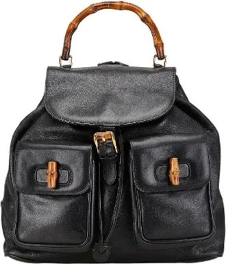 Gucci Pre-owned Backpacks, female, Black, Size: ONE SIZE Pre-owned Leather backpacks