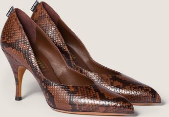 Miu Miu Python-print Ayers leather pumps