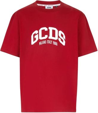 GCDS Lounge T-shirt - Heren - T-shirts - Rood - S - Katoen - Tops