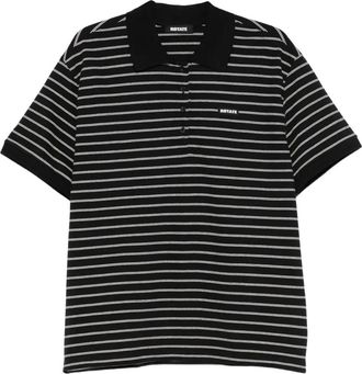 Rotate piqué short-sleeve polo top - Black
