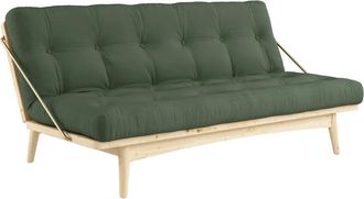 Karup Design Folk Schlafsofa, Kiefer klar lackiert / olivgr&uuml;n (756)