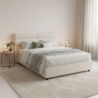 Dmora Cama Plaza Y Media Brivio, Desenfundable, Contenedor Hecho En Italia, Tama&ntilde;o Del Colch&oacute;n 120x190 Cm, Beige