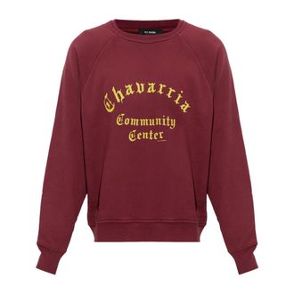 Willy Chavarria Community Center Standard Crewneck - Heren - Sweatshirts - Rood - L - Katoen - Hoodies & sweatvesten