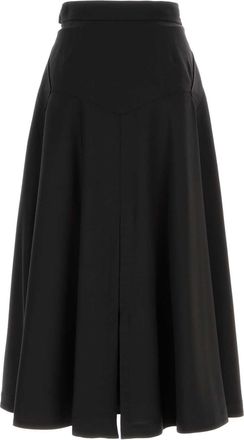 Burberry Womens Black Twill Skirt Exterior: Wool Lining: Cotton Gonne
