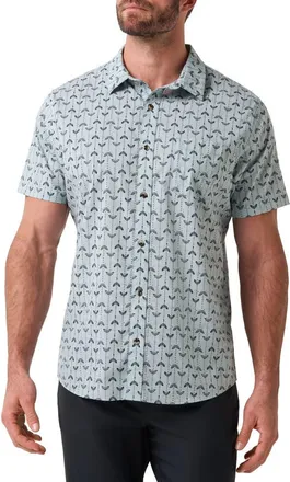 Travis Mathew Clockwise Short Sleeve Button-Up Shirt in Arona at Nordstrom, Size Xx-Large