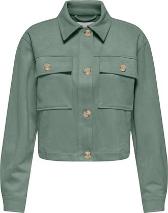 Only Kurzjacke ONLY ONLBELICIA LIFE FAUX SUEDE JACKET OTW, Damen, Gr. XL, lilypad, Web, Obermaterial: 95% Polyester, 5% Elasthan, unifarben, normal, Jacken