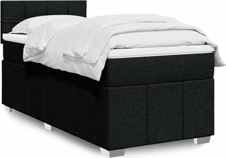 vidaXL Cama Box Spring Con Colch&oacute;n Tela Negro 80x200 Cm Vidaxl
