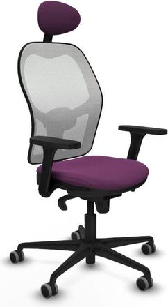 Piqueras y Crespo Piqueras Y Crespo - Jorquera Sincro Malla Blanca Similpiel Morado Brazos 3d Base Nailon Cabecero Fijo Ruedas 65mm Engomada