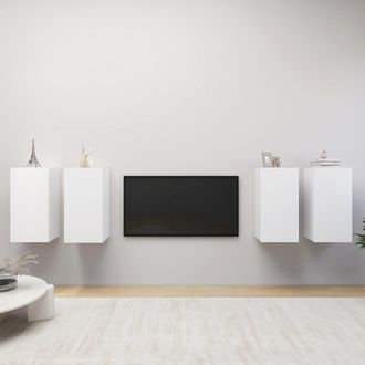 vidaXL Muebles De Sal&oacute;n 4 Uds Madera Ingenier&iacute;a Blanco 30,5x30x60 Cm Vidaxl