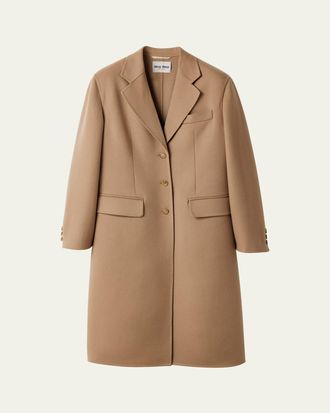 Miu Miu Single-Breasted Cashmere Trench Coat