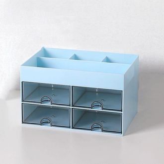 OEM Caja De Almacenamiento Transparente Con Frontal Tipo Caj&oacute;n Para Estudiantes, Organizador De Material Escolar, Caja De Almacenamiento De Maquillaje, Co