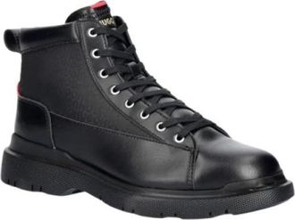 HUGO BOSS Nash Boots - Heren - Veterlaarzen - Zwart - 42 EU - Leer - Schoenen