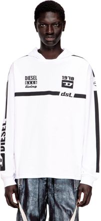 Diesel Hoodie T-shirt with contrast graphics - T-Shirts - Man - White