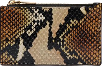 Alexander McQueen Slangenprint Kaarthouder Portemonnees - Dames - Portefeuilles - Bruin - ONE Size - Leer - Accessoires