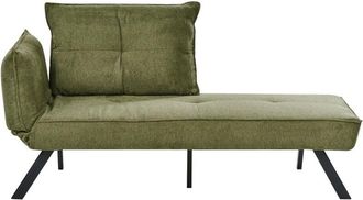 Beliani Left-Hand Chaise Lounge ROCAMADOUR Fabric Green