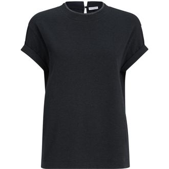 Brunello Cucinelli T-shirt with Precious Faux Layering in Anthracite at Nordstrom, Size Xx-Large Eu