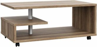 Home Heavenly Mesa Centro Con Revistero Benny, De L&iacute;neas Geom&eacute;tricas, 105x60x45,6 Cm. Color: Roble Antiguo - Home Heavenly