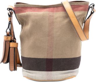 Burberry Pre-owned Burberry Mini Mega Check Canvas Ashby Tassel Bucket Bag Ladies F5Z6TKQQM7MATVRU