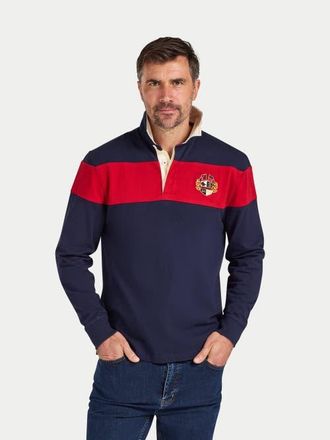 Raging Bull Long Sleeve Chest Panel Rugby Shirt in Navy at Nordstrom, Size Xxx-Large